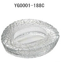 Unique design crystal 188mm bird's nest shape cheap glass ashtray for sale