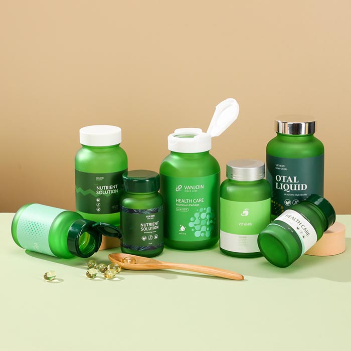 Custom Green Pill Bottle, 150ml Empty Clear glass Pill Bottles Medicine Bottle Empty Reagent Bottle Chemical Containers with Caps for Liquid Solid Powder