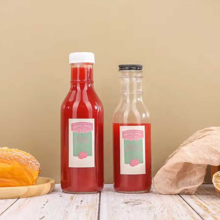 Empty clear 16oz tomato passata sauce bottles glass passata bottles for bbq salad dressing