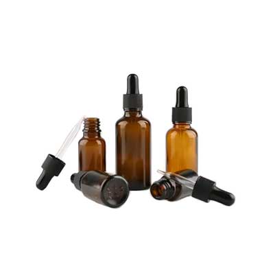 Cold pressed hexane free empty amber glass castor oil bottle with dropper for hair skin lashes