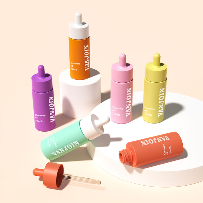 Empty 50 ML Glass Dropper Bottle Custom Print Cosmetic Container for Hair Oil Face Serum Essential Oil Packaging