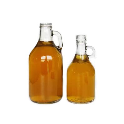 Wholesale clear 64oz glass growler with lid and handle for beer/kombucha