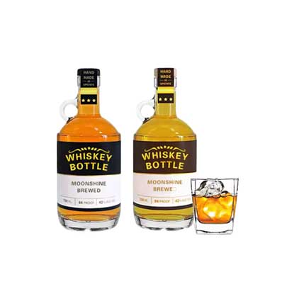 Custom label 750ml glass moonshine bottles with cork for gin vodka rum whiskey
