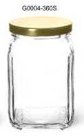 Factory price 12oz vintage square glass jars with lids for sale