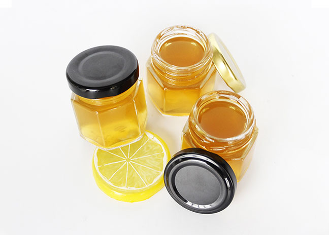 Small Hexagon Glass Jars, Candy Jars With Lids
