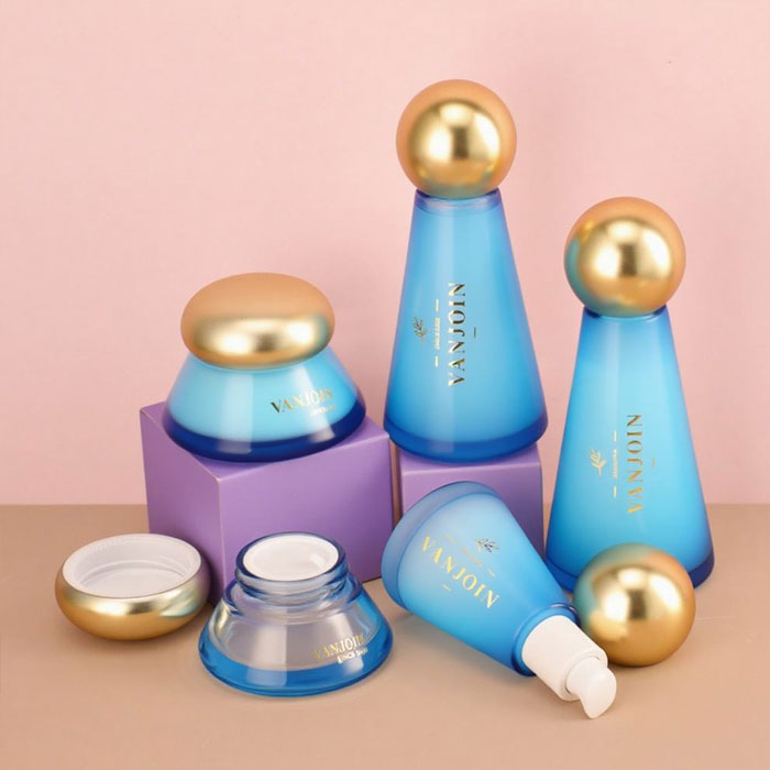 New Styles 30g 50g Cone Shape Clear Glass Cream Jar Empty Round Cosmetic Bottles with Screw Lids for Lotion Skin Care & Mascara