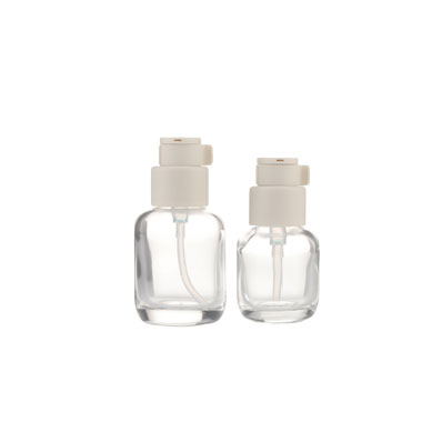 50ml Glass Pump Bottles Clear Lotion Bottles Empty Cosmetic Containers Travel Size Dispenser Pump Bottles for Lotions Serums Essential Oils Makeup Remover Face Cream