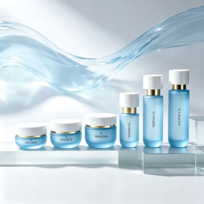 50G 120ml Blue Glass Bottle Cosmetic Empty Packaging Skincare Serum Perfume Shampoo Empty Bottle Essential Oil Body Oil Jars