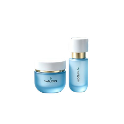 50G 120ml Blue Glass Bottle Cosmetic Empty Packaging Skincare Serum Perfume Shampoo Empty Bottle Essential Oil Body Oil Jars