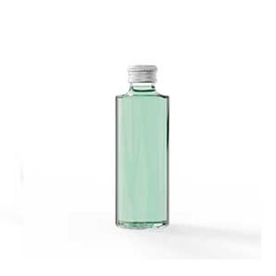 Empty transparent cylinder glass juice bottles with aluminum lids from factory