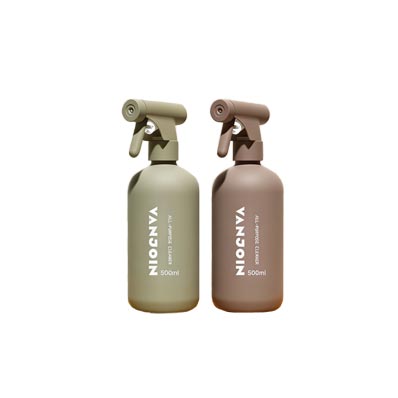 Customized 2 Pack 16OZ 500ml Refillable Frosted Glass Bottle Cleaning Spray Glass Bottle With Trigger Sprayer Room Mist Spray