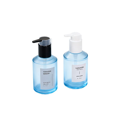 Custom 200ml Glass Pump Bottle, small Glass Soap Dispenser Bottle for Body Lotion Massage Oil, Refillable Empty Hand and Dish Soap Dispensers Set with Plastic Pump and clip