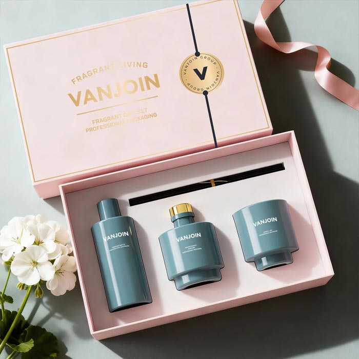 Custom Color Glass Home Scented Candle Jars Home Fragrance Diffuser Glass Home Fragrance Oil Container with Box Packaging