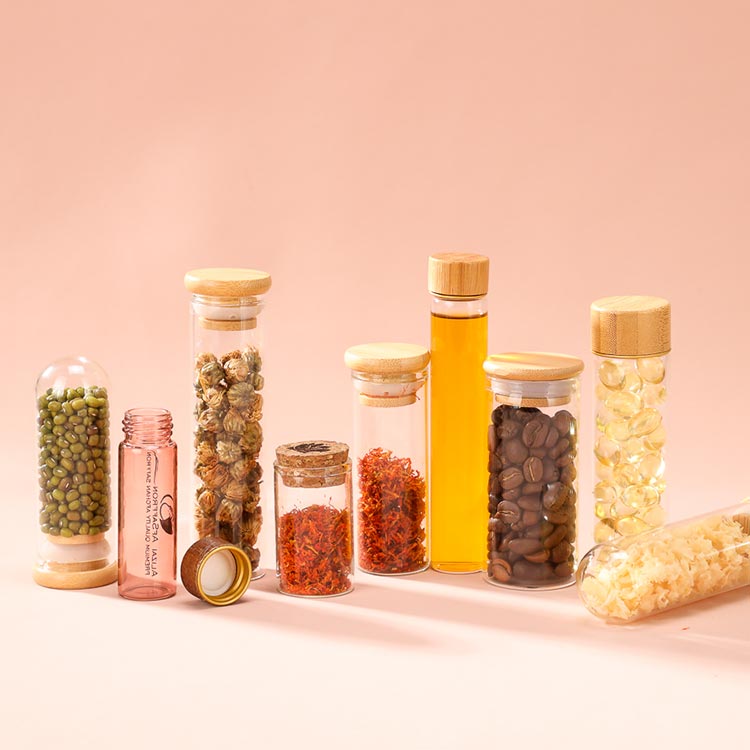 Custom 30ml high Borosilicate Glass Test Tubes with Cork Stoppers, glass Liquid Sample Vial, Clear Flat Test Tubes for Bath Salt, Candy Storage, Scientific Experiments, Party Decoration and Plant Propagation