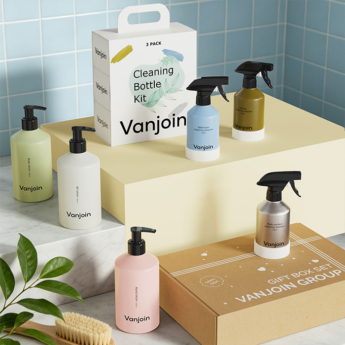 300ml 500ml Slanted Shoulder Cosmetic Spray Bottles with silicone sleeve Refillable Travel Essential Oil Containers for Cleaning, Gardening, Aromatherapy, Pets, Plant, Hair