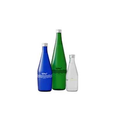 Factory price 750ml glass sparkling water bottle with caps wholesale