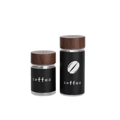 Single dose small coffee bean bottle,20g 25g 35g 40g coffee bean storage tubes with wooden lids