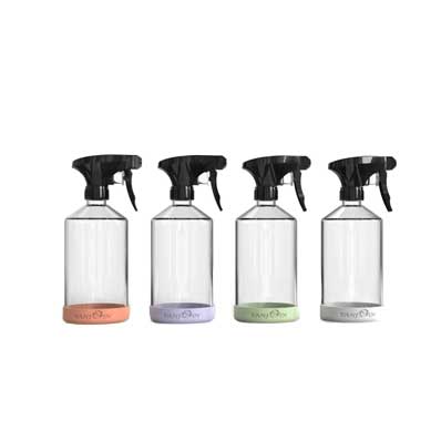 Refillable empty 16oz glass spray bottles for cleaning, reusable glass cleaning bottles with silicone sleeve adjustable nozzle for hair, cleaning solutions and plants