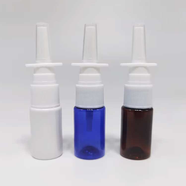 Refillable travel size empty 10ml black glass nasal spray bottles for saline application